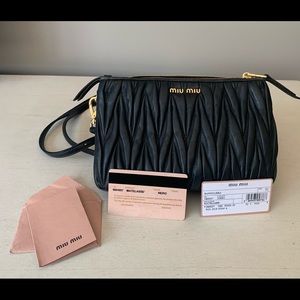 Double Zip Miu Miu Matelasse Crossbody